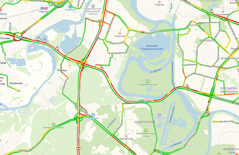 Пробки на дмитровском шоссе в сторону москвы сейчас карта