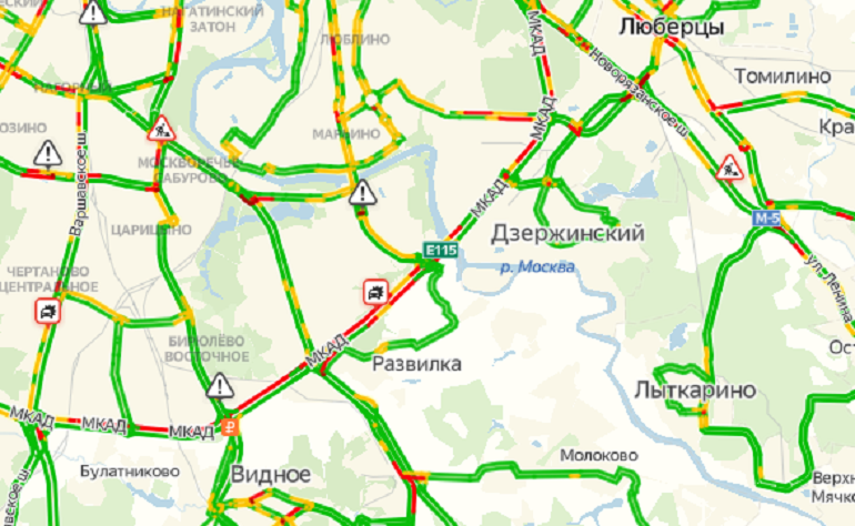 Пробки на дмитровском шоссе в сторону москвы сейчас карта