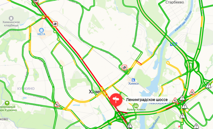 Пробки на дмитровском шоссе в сторону москвы сейчас карта