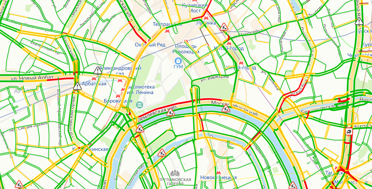 Карта дорог москвы с пробками онлайн в реальном времени