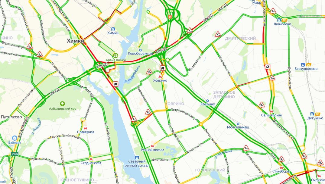 Пробки на дорогах сейчас в москве карта онлайн