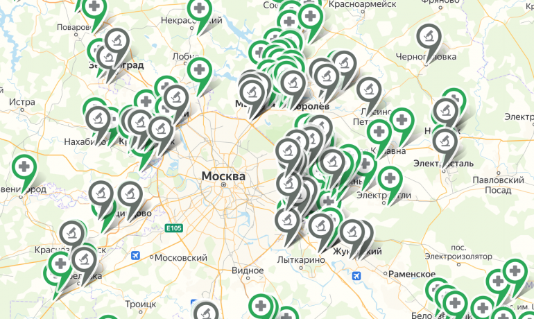 Карта усадеб московской области