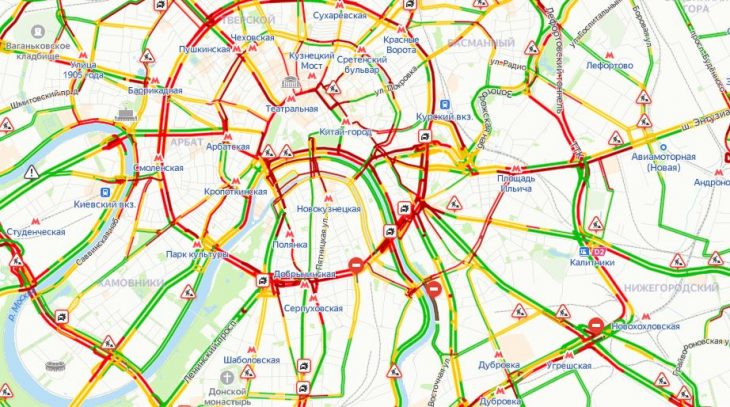 Карта москвы с пробками на данный момент