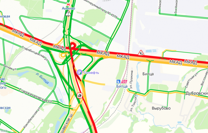 Пробки в серпухове сейчас онлайн карта смотреть