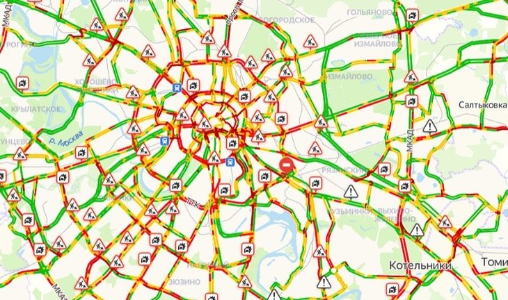 Карта пробок москва по часам