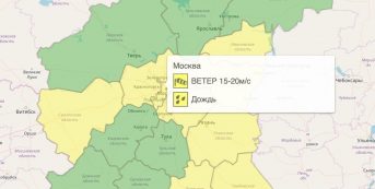 Москву и Подмосковье до 1 декабря накроет жёлтое одеяло погодной опасности из-за ураганного ветра с дождём