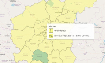 Москву и Подмосковье накрыло желтое одеяло погодной опасности