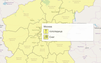 Москва и область оказались под желтым одеялом погодной опасности из-за снегопада и гололедицы