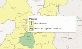 Желтый уровень погодной опасности продлили в Москве и области из-за ветра и гололедицы
